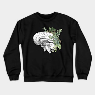 Brain human anatomy,leaves green, mental Crewneck Sweatshirt